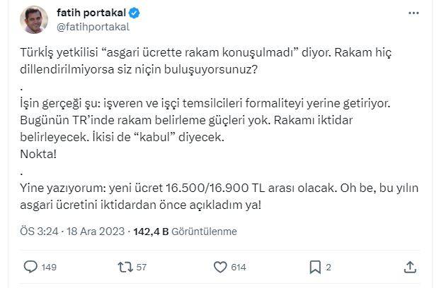 İçeriden bilgi alan ünlü gazeteci Fatih Portakal hükümetten önce asgari ücrete yapılacak net zammı açıkladı 10